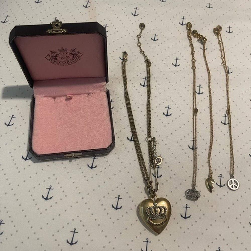 Y2K Lot of 4 Juicy couture locket heart necklaces